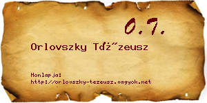 Orlovszky Tézeusz névjegykártya